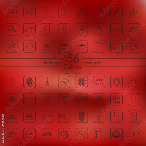 Set of crime icons