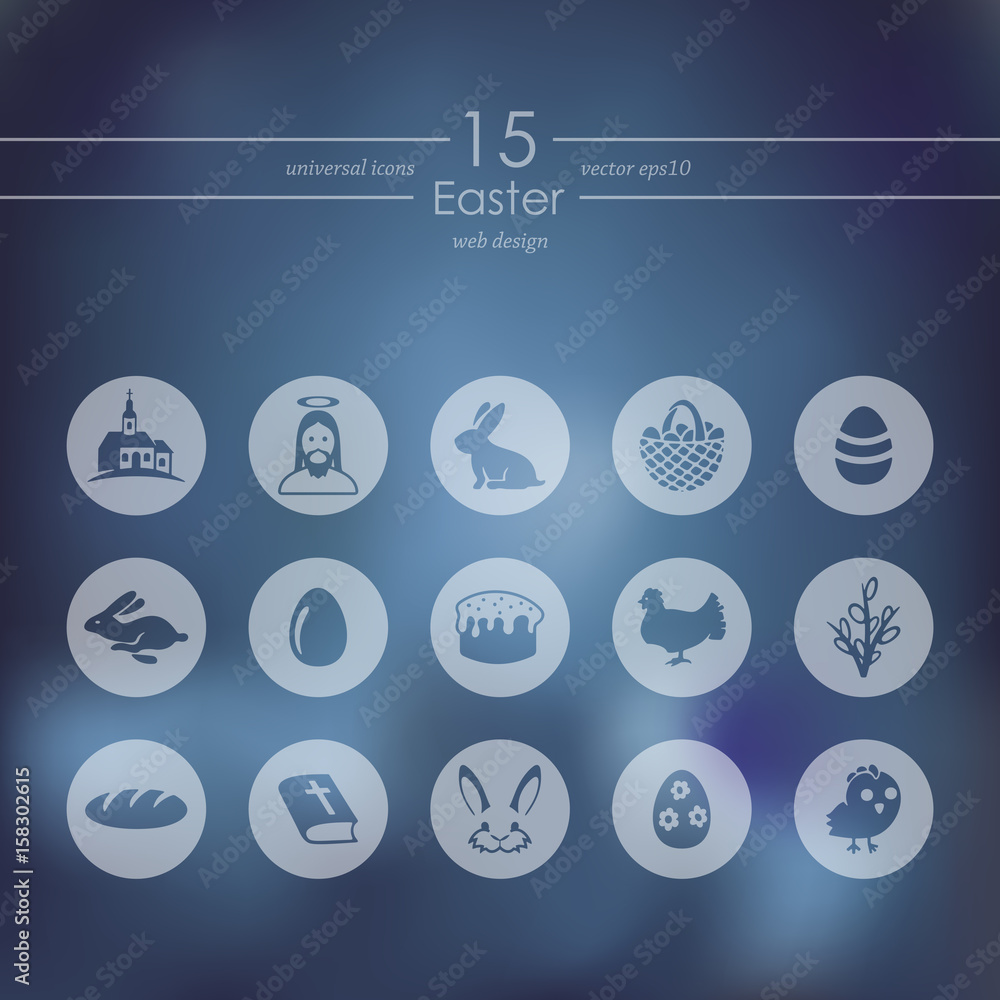 Set of easter icons Set of easter icons