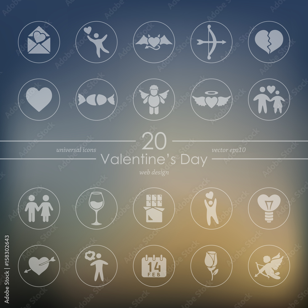 Set of Valentine's Day icons Set of Valentine's Day icons