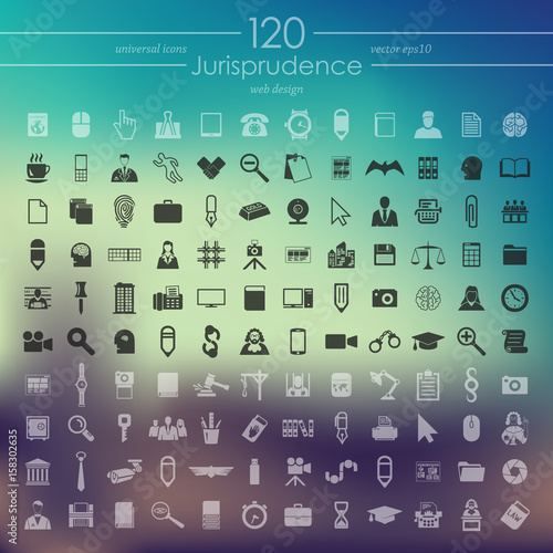 Set of jurisprudence icons