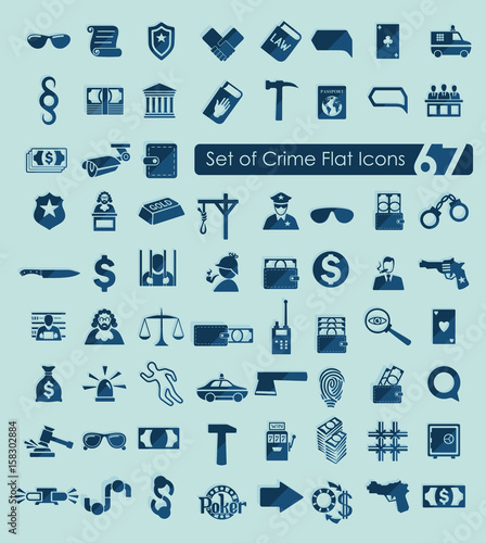 Set of crime icons