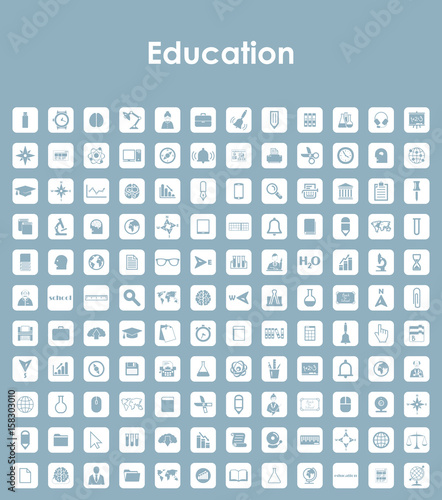 Set of education simple icons