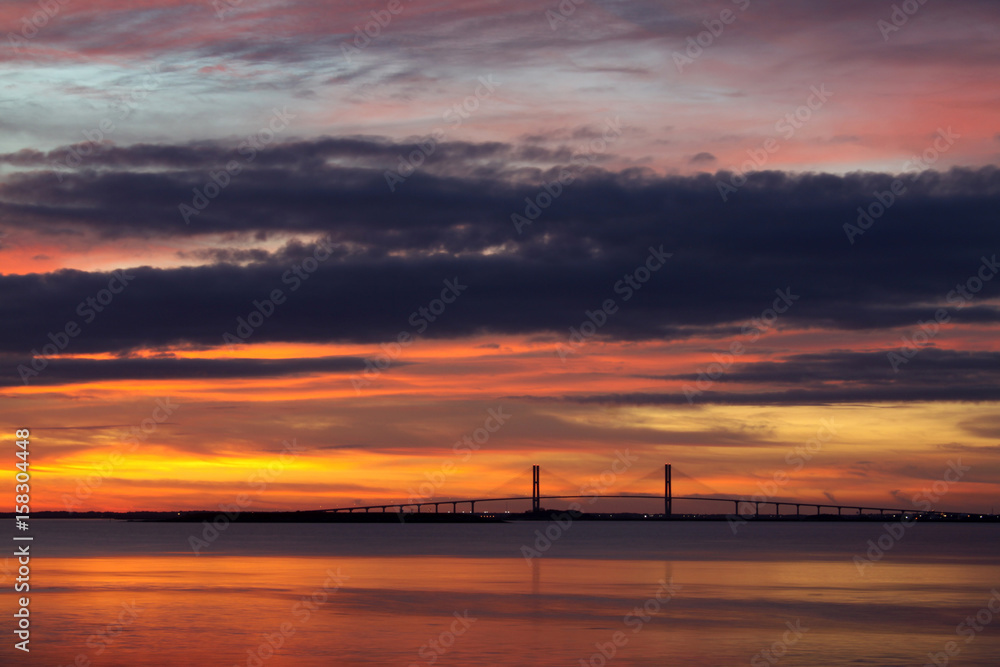 Cable Stayed Bridge at Sunset Cable Stayed Bridge at Sunset