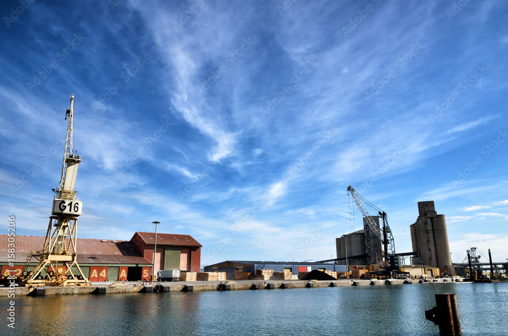 Naklejka premium Sea trading port activities