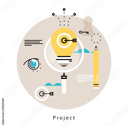 Project management flat vector illustration design. Monitoring, evaluation, control design for mobile and web graphics