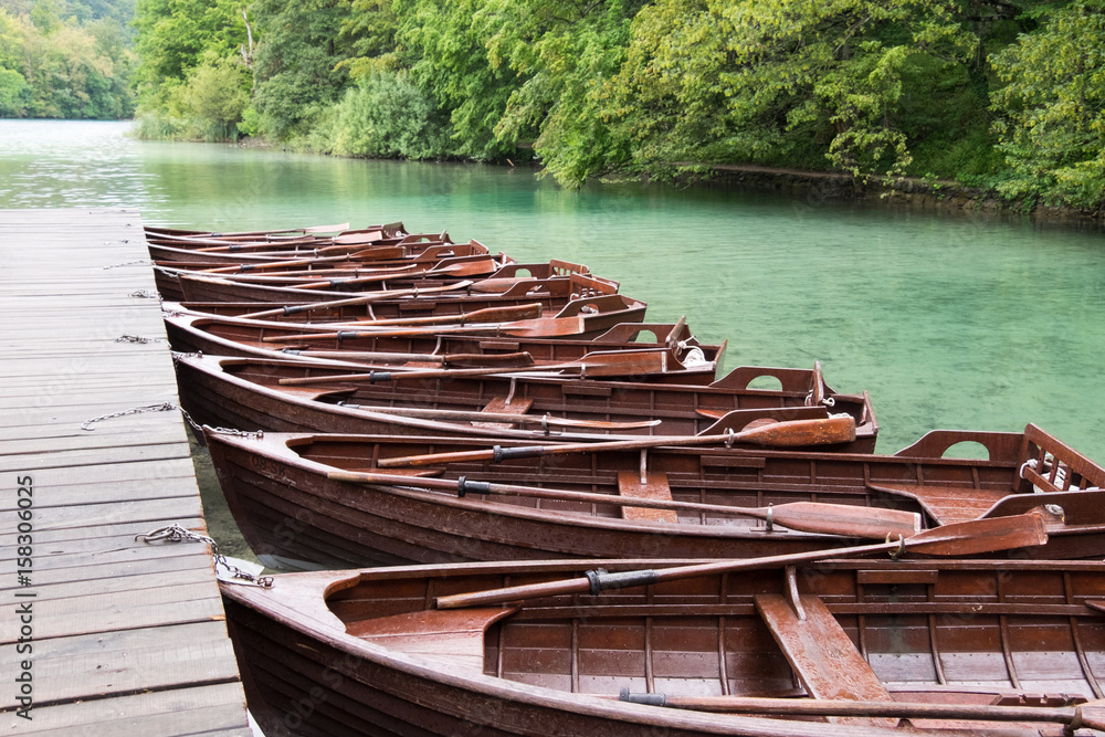 canoes in Plitvice, Croatia