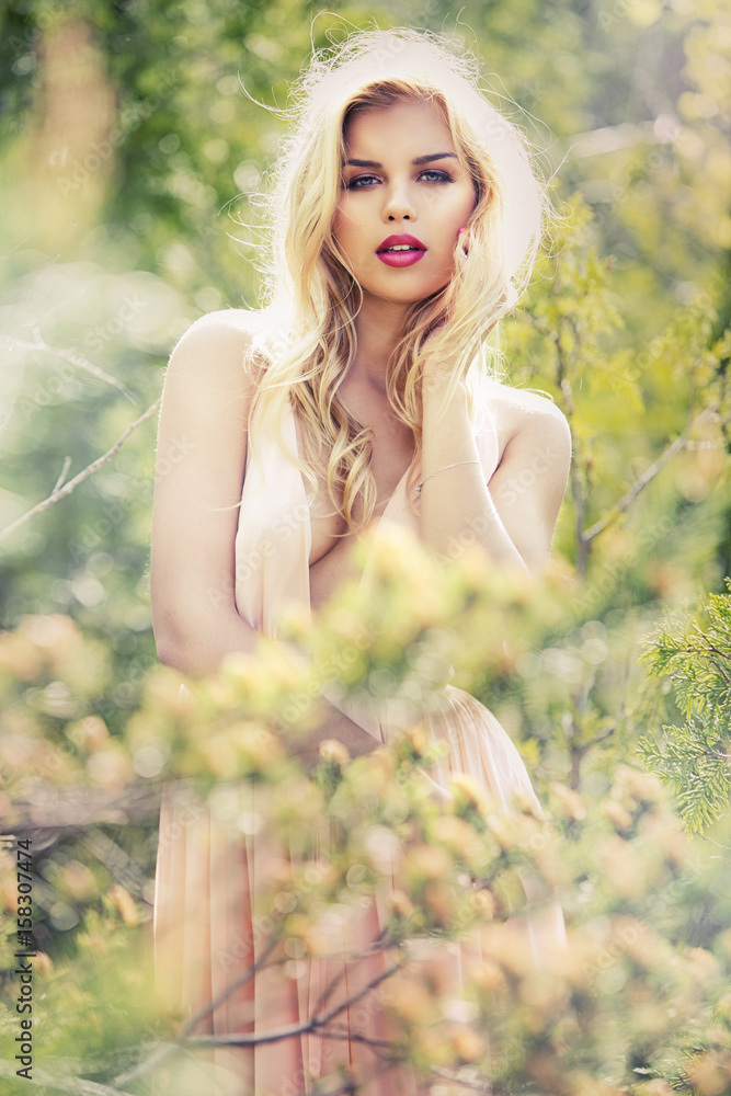 fashion spring summer blond woman with perfect skin fashion spring summer blond woman with perfect skin