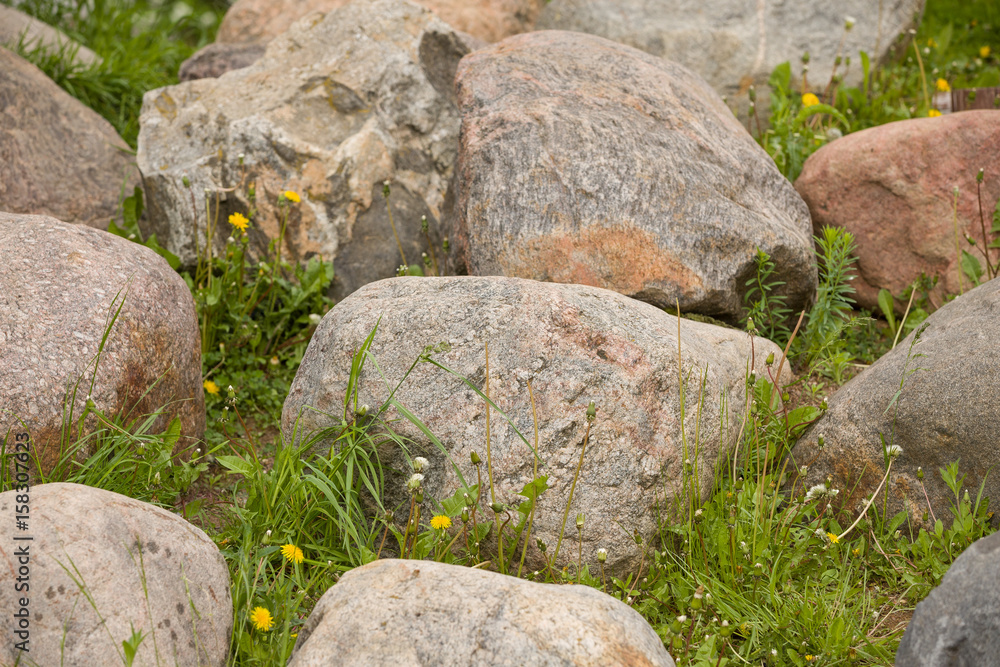 Close up of stones in the grass. Close up of stones in the grass.