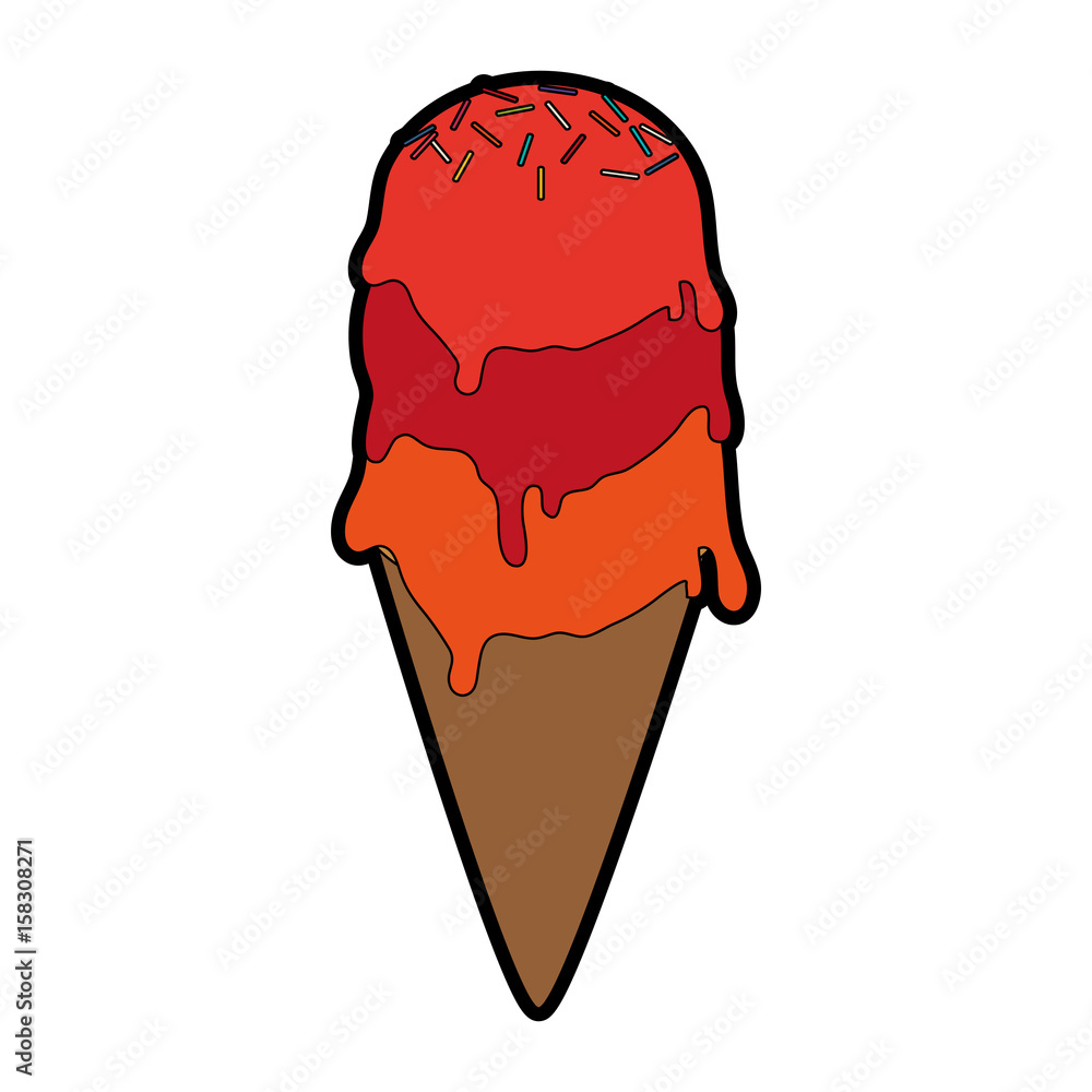 ice cream cone icon image vector illustration design 