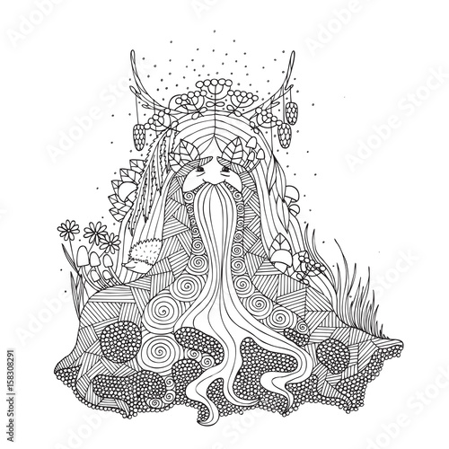 The spirit of the forest coloring for adults