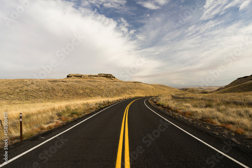 Open Road Two Lane Highway Oregon State USA