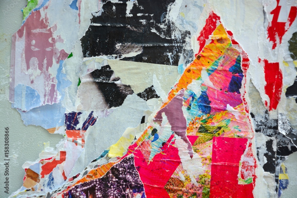 Fototapeta premium Abstract torn posters