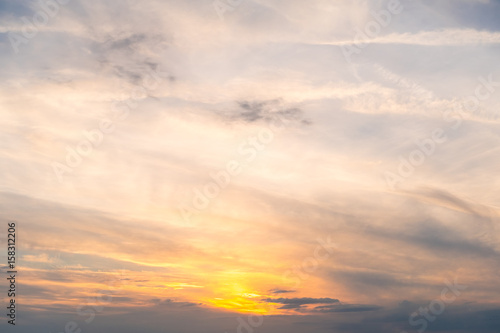 Fototapeta Naklejka Na Ścianę i Meble -  Colorful Sunset Sky with cloud, nature background
