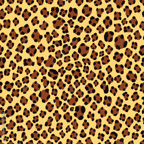 Seamless orange black and brown leopard animal pattern design vector