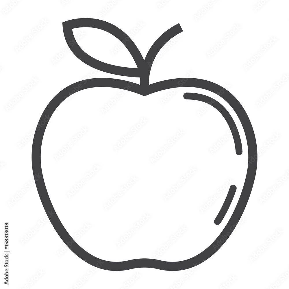 Apple line icon, fruit and diet, vector graphics, a linear pattern on a white background, eps 10. Apple line icon, fruit and diet, vector graphics, a linear pattern on a white background, eps 10.