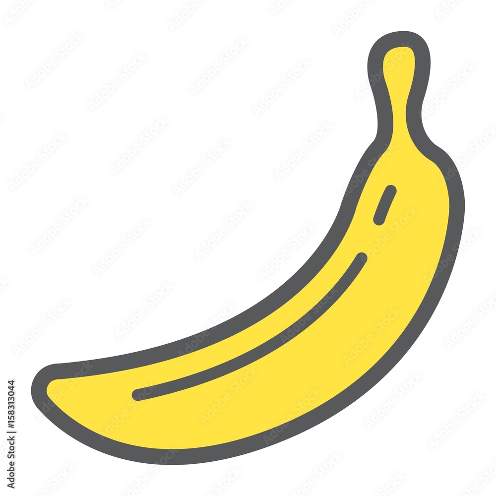 Banana line icon, fruit and diet, vector graphics, a colorful linear pattern on a white background, eps 10.