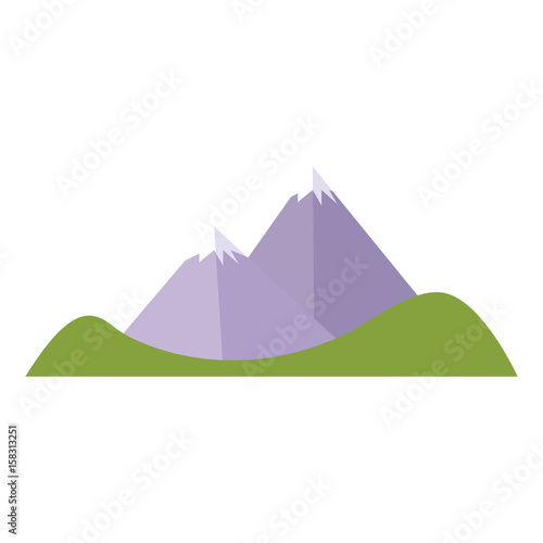 cartoon mountain peak snow climbing natural vector illustration