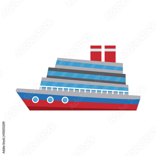 cartoon cruise ship sea transport travel vacation vector illustration