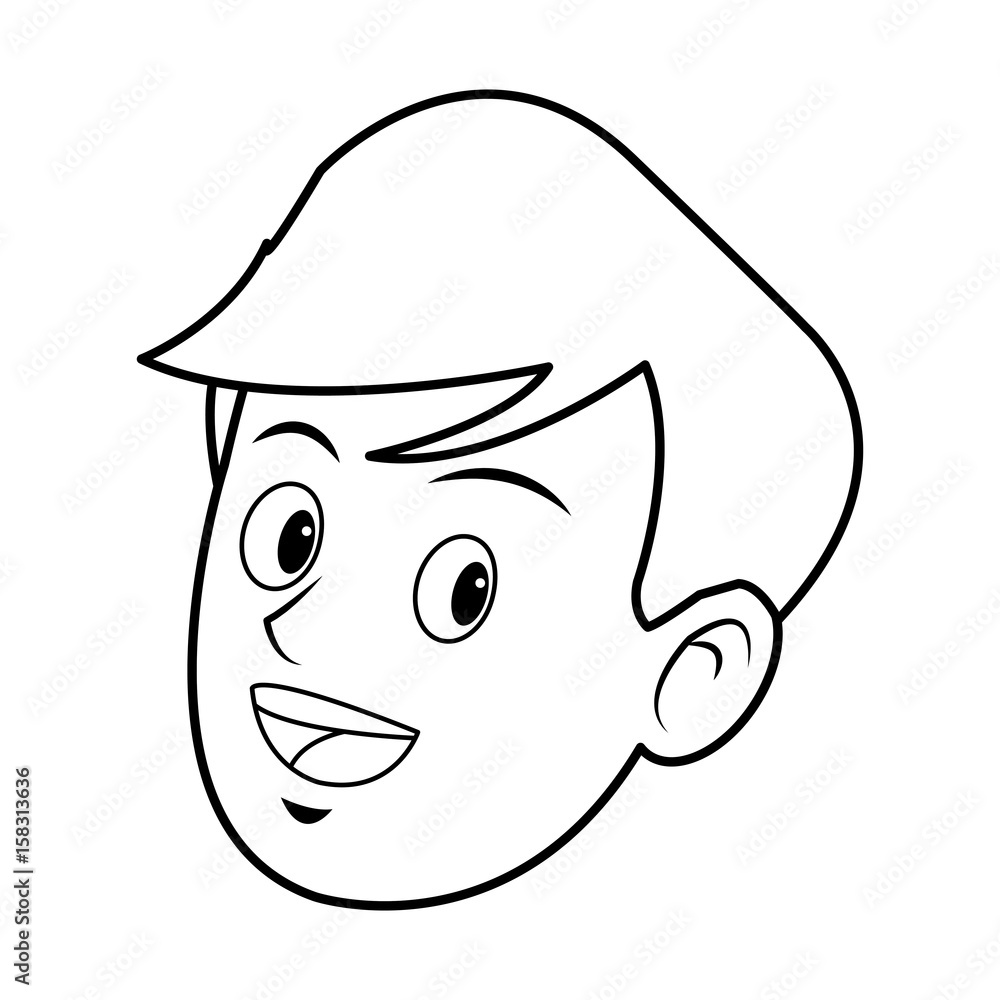 face of young man portrait cartoon smile vector illustration face of young man portrait cartoon smile vector illustration