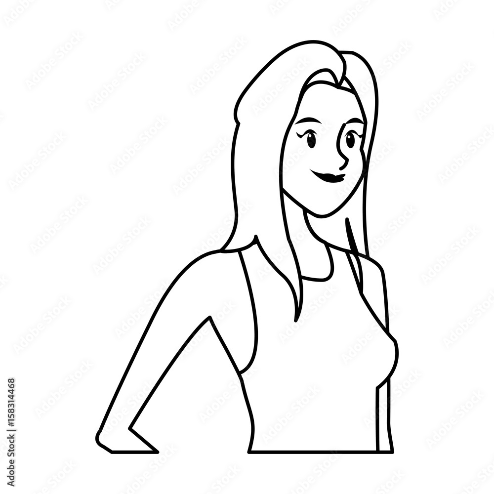young woman avatar character drawn style image vector illustration young woman avatar character drawn style image vector illustration