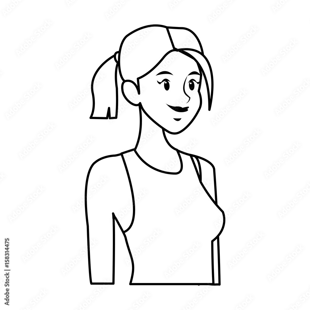 young woman avatar character drawn style image vector illustration young woman avatar character drawn style image vector illustration