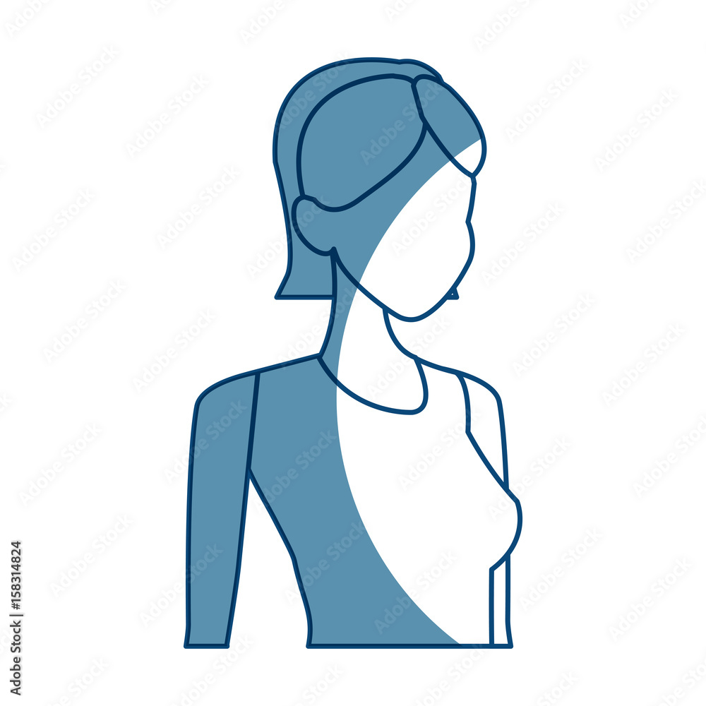 young woman portrait casual style vector illustration