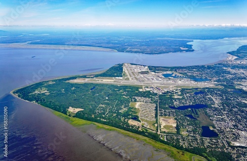 Aerial view of the Ted Stevens Anchorage International Airport (ANC) in Alaska photo