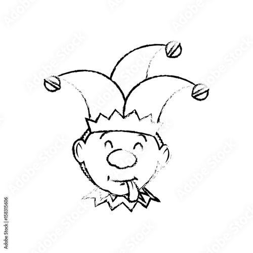 Cartoon harlequin icon over white background. vector illustration
