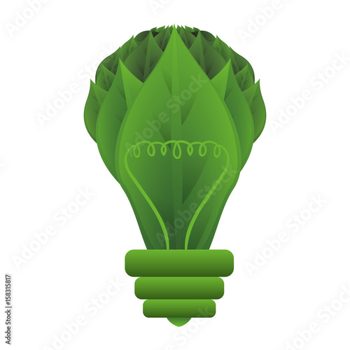 Green energy bulb icon vector illustration graphic design