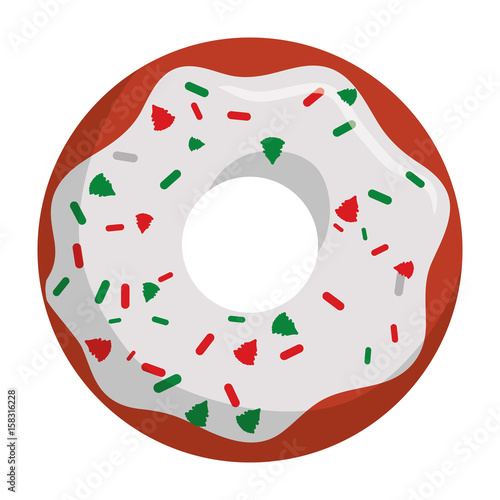Christmas donut dessert icon vector illustration graphic design