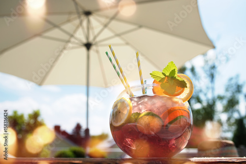 Sangria punch on a summer terrace photo