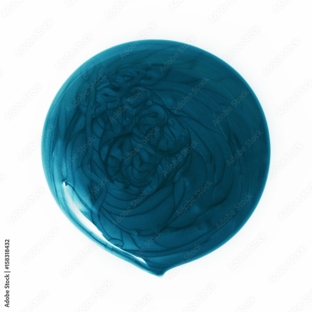 Dark blue liquid color drop on white Dark blue liquid color drop on white