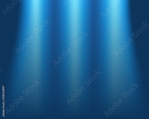 Blurred blue background, concept of light on stage, abstract blur vector