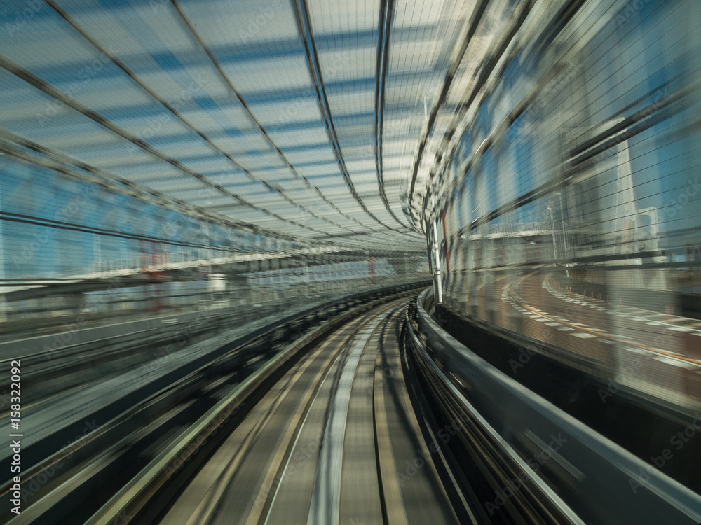 Obraz premium 電車から見た都市風景