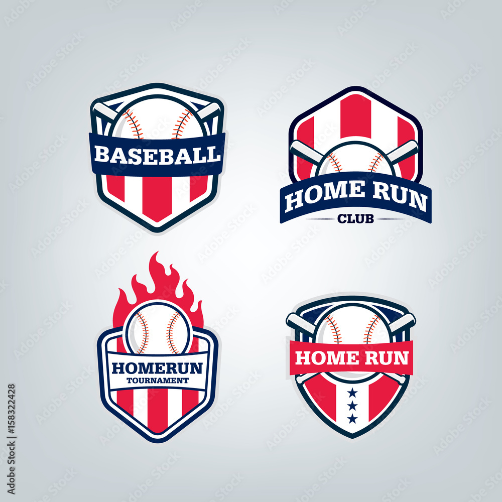 Vector design set of Baseball sport team logo Vector design set of Baseball sport team logo
