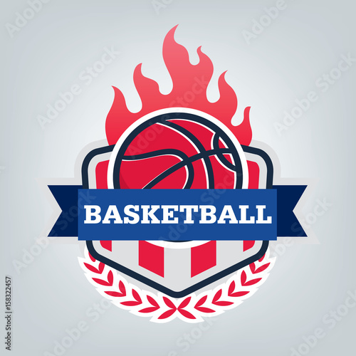 Basketball sport logo template design, vector illustration