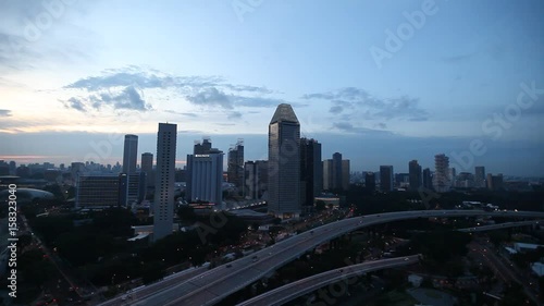 Wallpaper Mural beautiful abstract evening panoramic view of office buildings in modern city Torontodigital.ca