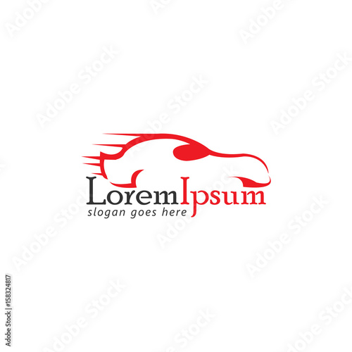 Speed car design logo in red color