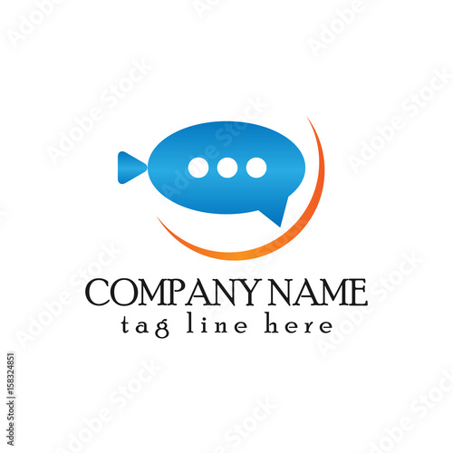 Camera recorder logo with swoosh illustration