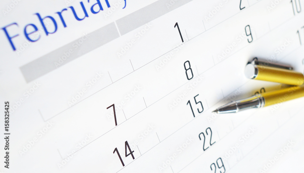 Golden Pen on Calendar Golden Pen on Calendar