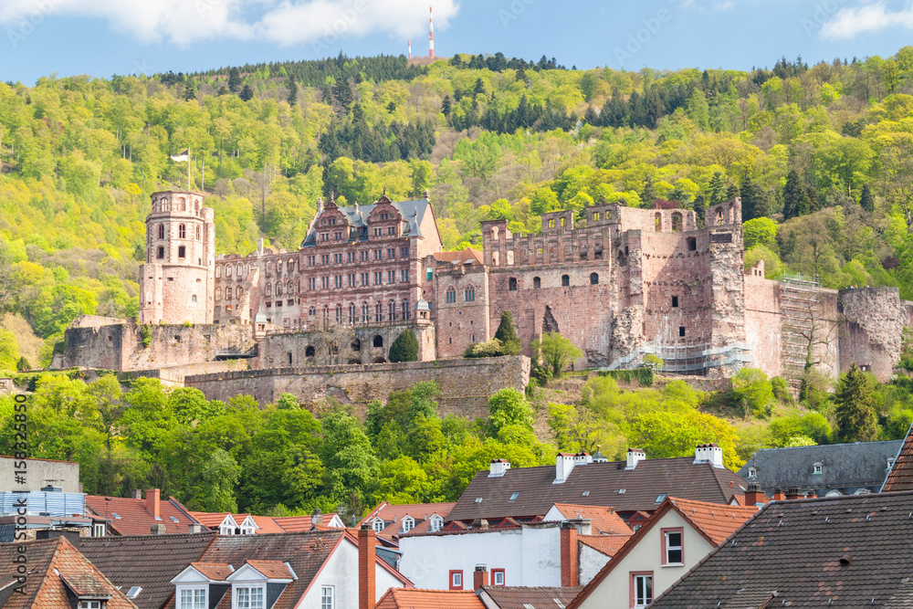 Close up view of the ruin of heidelberg castle, Germany