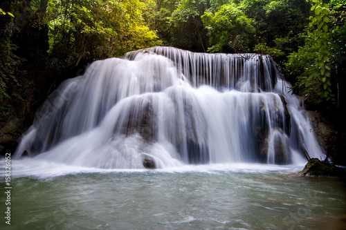 Level three of Landscape Huai Mae Kamin waterfall Srinakarin at Kanchanaburi, Thailand. © Nischaporn