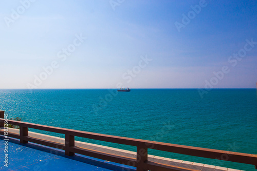 terrace in front of sea at si chang island