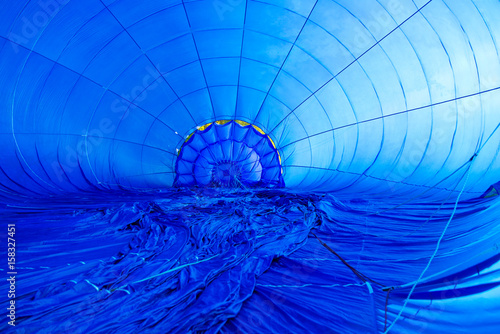 inside of a blue aerostat