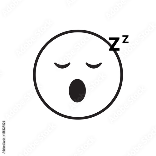 Smiling Cartoon Face Sleeping People Emotion Icon Vector Illustration