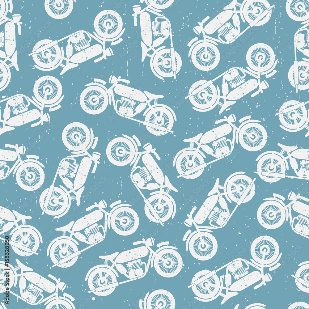 Fototapeta premium Motorcycle seamless pattern