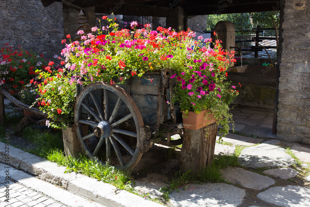 Cart of flowers