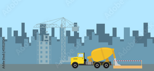 Pouring concrete on construction