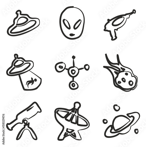 Alien Icons Freehand