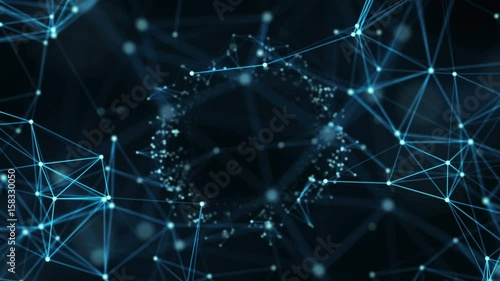 Abstract Motion Background - Digital Plexus Data Networks Alpha Matte Loop